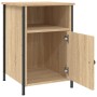 Mesita de noche madera contrachapada roble sonoma 40x42x60 cm