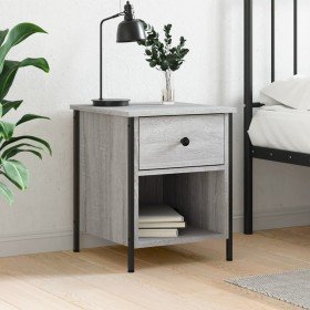 Mesita de noche madera de ingeniería gris Sonoma 40x42x50 cm Mesita de noche madera de ingeniería gris Sonoma 40x42x50 cm