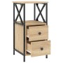 Mesita noche 2 uds madera ingeniería roble Sonoma 34x35,5x70 cm