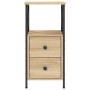 Mesita noche 2 uds madera ingeniería roble Sonoma 34x35,5x70 cm
