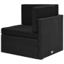 Set de muebles de jardín 6 pzas ratán sintético y cojines negro