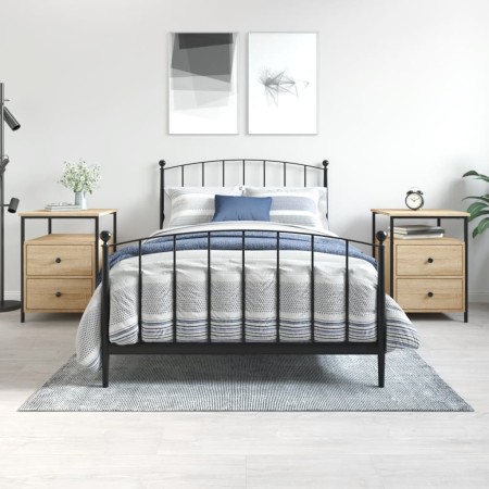 Mesitas noche 2 uds madera ingeniería roble Sonoma 44x45x60 cm