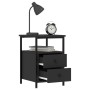 Mesitas de noche 2 uds madera de ingeniería negro 34x35,5x50 cm