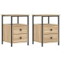 Mesitas noche 2 uds madera ingeniería roble Sonoma 34x35,5x50cm