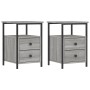 Mesitas noche 2 uds madera ingeniería gris Sonoma 34x35,5x50 cm