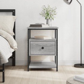 Mesita de noche madera de ingeniería gris Sonoma 40x42x56 cm Mesita de noche madera de ingeniería gris Sonoma 40x42x56 cm