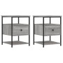 Mesitas noche 2 uds madera ingeniería gris Sonoma 40x42x56 cm
