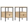 Mesitas noche 2 uds madera ingeniería roble Sonoma 34x36x50 cm