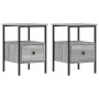 Mesitas noche 2 uds madera ingeniería gris Sonoma 34x36x50 cm
