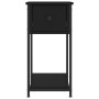 Mesita de noche madera de ingeniería negra 30x60x60 cm