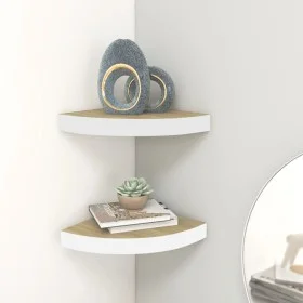 Corner wall shelf 2 pcs white oak MDF 25x25x3.8 cm by vidaXL, Shelves and shelves - Ref: Foro24-326631, Price: 30,15 €, Disco...