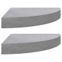 Estante de esquina de pared 2 uds MDF gris hormigón 25x25x3,8cm de vidaXL, Estantes y estanterías - Ref: Foro24-326634, Preci...