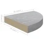 Wall corner shelf 2 pcs MDF concrete gray 25x25x3.8cm by vidaXL, Shelves and shelves - Ref: Foro24-326634, Price: 26,50 €, Di...