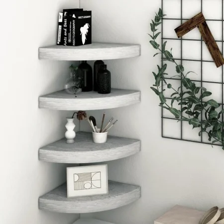 Corner wall shelves 4 pcs MDF concrete gray 25x25x3.8 cm by vidaXL, Shelves and shelves - Ref: Foro24-326635, Price: 47,73 €,...