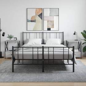 Mesita de noche 2 uds madera ingeniería gris Sonoma 50x41x65 cm Mesita de noche 2 uds madera ingeniería gris Sonoma 50x41x65 cm
