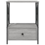 Mesita de noche 2 uds madera ingeniería gris Sonoma 50x41x65 cm