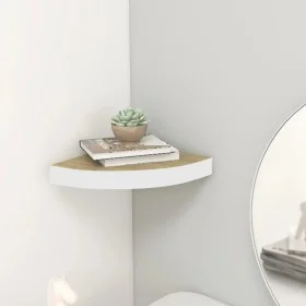 Corner wall shelf MDF oak and white 35x35x3.8 cm by vidaXL, Shelves and shelves - Ref: Foro24-326639, Price: 27,94 €, Discoun...