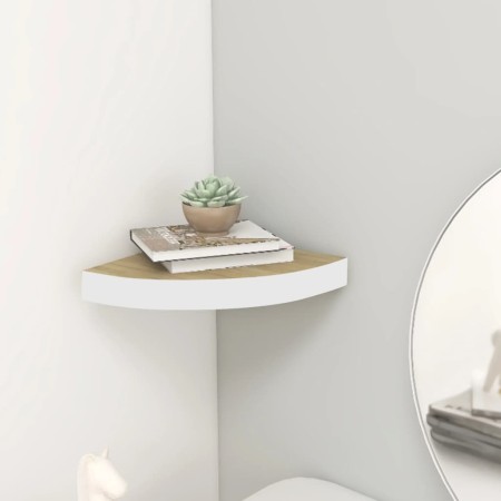 Wandregal aus MDF Eiche und weißer Ecke 35x35x3,8 cm von vidaXL, Regale und Regale - Ref: Foro24-326639, Preis: 27,81 €, Raba...