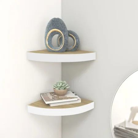 Wand-Eckregal 2 Stück MDF Eiche/weiß 35x35x3,8 cm von vidaXL, Regale und Regale - Ref: Foro24-326640, Preis: 35,86 €, Rabatt: %