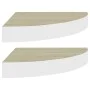 Wand-Eckregal 2 Stück MDF Eiche/weiß 35x35x3,8 cm von vidaXL, Regale und Regale - Ref: Foro24-326640, Preis: 35,86 €, Rabatt: %