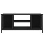 Mueble de TV madera contrachapada negro 102x35x45 cm