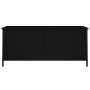 Mueble TV con puertas madera contrachapada negro 102x35x45 cm