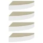 Wall corner shelf 4 pcs MDF oak/white 35x35x3.8 cm by vidaXL, Shelves and shelves - Ref: Foro24-326641, Price: 57,83 €, Disco...