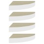 Wand-Eckregal 4 Stück MDF Eiche/weiß 35x35x3,8 cm von vidaXL, Regale und Regale - Ref: Foro24-326641, Preis: 58,52 €, Rabatt: %