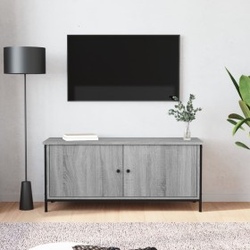 Mueble TV con puertas contrachapada gris Sonoma 102x35x45 cm Mueble TV con puertas contrachapada gris Sonoma 102x35x45 cm