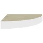 Wall corner shelf 4 pcs MDF oak/white 35x35x3.8 cm by vidaXL, Shelves and shelves - Ref: Foro24-326641, Price: 57,83 €, Disco...