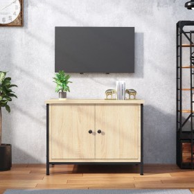 Mueble de TV con puertas roble Sonoma 60x35x45 cm madera de ingeniería Mueble de TV con puertas roble Sonoma 60x35x45 cm madera de