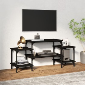 Mueble para TV madera contrachapada negro 117x35x52 cm