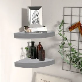 Wall corner shelf 2 pcs MDF concrete gray 35x35x3.8cm by vidaXL, Shelves and shelves - Ref: Foro24-326643, Price: 35,86 €, Di...