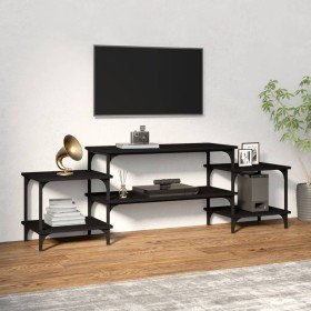 Mueble para TV madera contrachapada negro 157x35x52 cm Mueble para TV madera contrachapada negro 157x35x52 cm