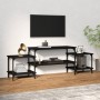 Mueble para TV madera contrachapada negro 157x35x52 cm