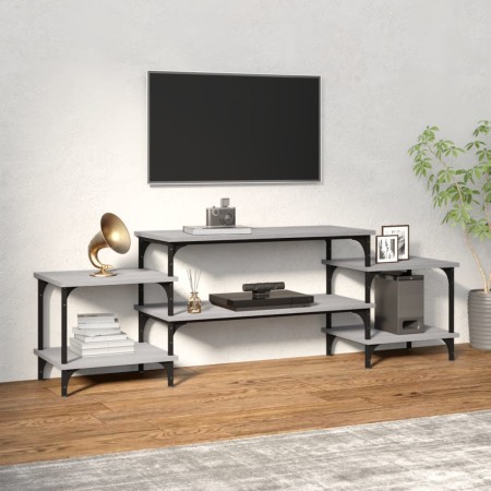 Mueble para TV madera contrachapada gris Sonoma 157x35x52 cm