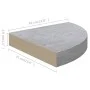 Wall corner shelf 2 pcs MDF concrete gray 35x35x3.8cm by vidaXL, Shelves and shelves - Ref: Foro24-326643, Price: 35,86 €, Di...