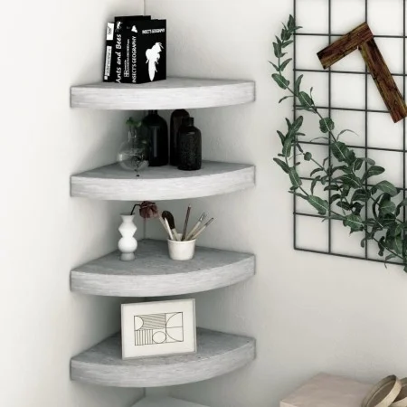Corner wall shelves 4 pcs MDF concrete gray 25x25x3.8 cm by vidaXL, Shelves and shelves - Ref: Foro24-326644, Price: 67,17 €,...