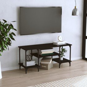Mueble de TV madera contrachapada negro 102x35x45,5 cm Mueble de TV madera contrachapada negro 102x35x45,5 cm