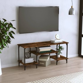 Mueble de TV madera contrachapada roble ahumado 102x35x45,5 cm Mueble de TV madera contrachapada roble ahumado 102x35x45,5 cm