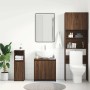 Armario de baño madera contrachapada marrón roble 60x33x61 cm