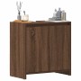 Armario de baño madera contrachapada marrón roble 60x33x61 cm