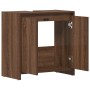 Armario de baño madera contrachapada marrón roble 60x33x61 cm