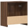 Armario de baño madera contrachapada marrón roble 60x33x61 cm