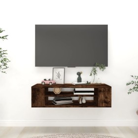 Mueble de TV colgante madera roble ahumado 100x30x26,5 cm Mueble de TV colgante madera roble ahumado 100x30x26,5 cm