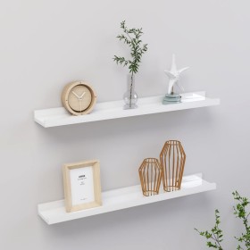Estantes de pared 2 unidades blanco brillo 60x9x3 cm de vidaXL, Estantes y estanterías - Ref: Foro24-326649, Precio: 19,00 €,...