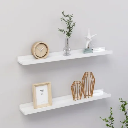 Wandregale 2 Einheiten weiß glänzend 60x9x3 cm von vidaXL, Regale und Regale - Ref: Foro24-326649, Preis: 18,68 €, Rabatt: %