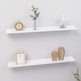 Wandregale 2 Einheiten weiß glänzend 80x9x3 cm von vidaXL, Regale und Regale - Ref: Foro24-326650, Preis: 23,96 €, Rabatt: %