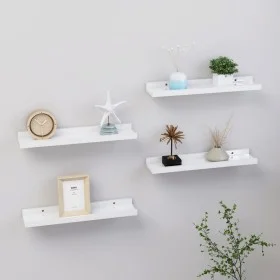 Wall shelves 4 units glossy white 40x9x3 cm by vidaXL, Shelves and shelves - Ref: Foro24-326653, Price: 27,14 €, Discount: %