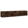 Estante de pared para CD madera color roble ahumado 100x18x18cm